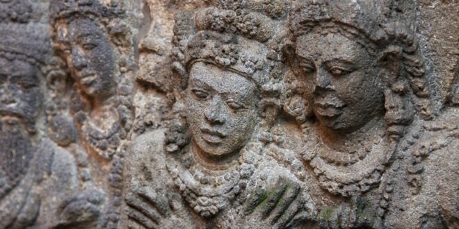 Relief in Prambanan auf Java